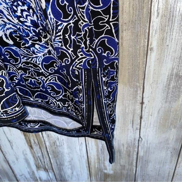 White House Black Market Blue Button Down Tunic - Picture 5 of 6